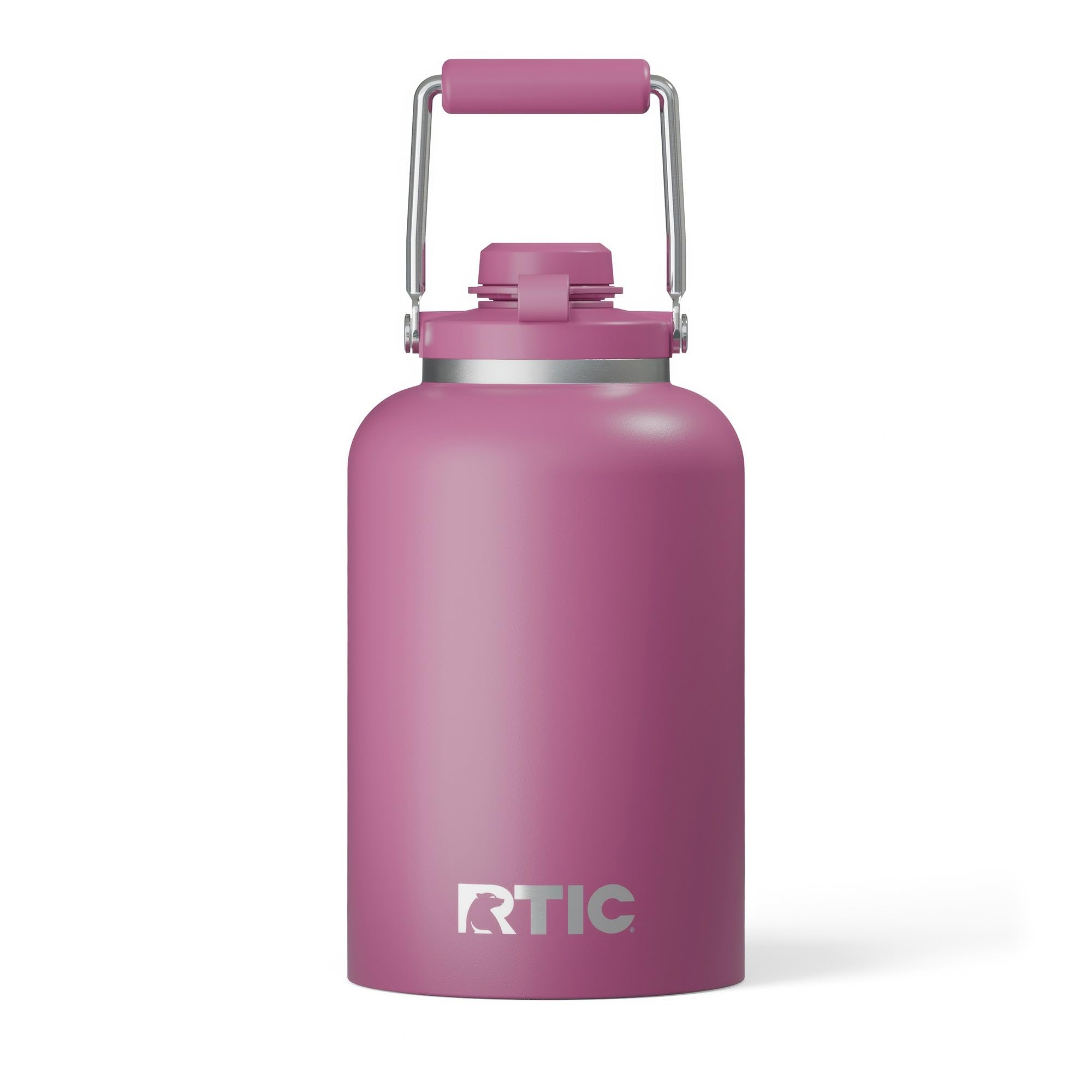 RTIC 1 Gallon Outback Jug, Stainless Steel, Ceramic Lined Insulated Water Bottle with Lid and Handle, BPA-Free, Double Wall Vacuum Insulation, Orchid