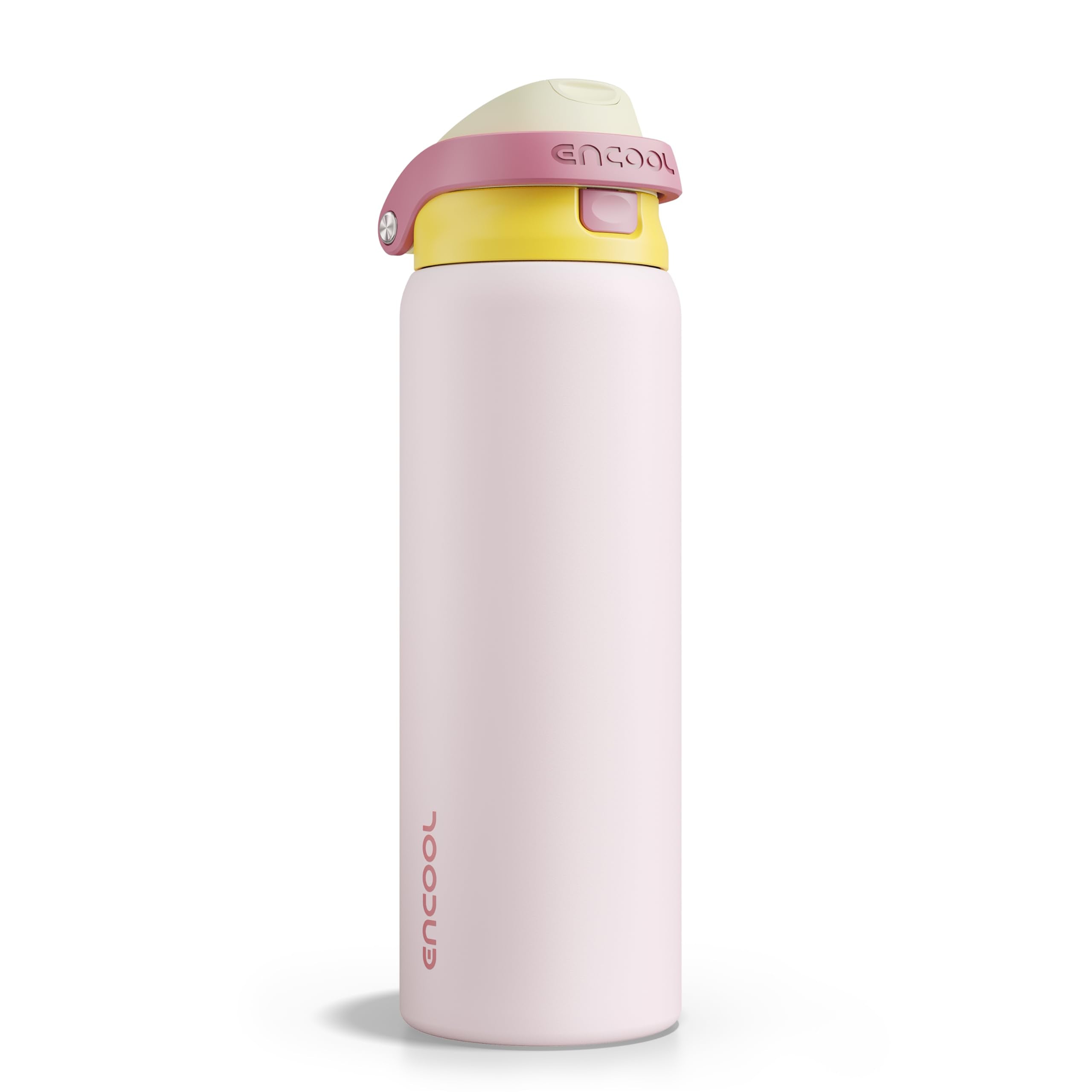 ENCOOL Leakproof Insulated Water Bottle with Straw Dual-Sip Water Bottle Bag-Safe Design for Work, Commute & Gym – Keeps Drinks Cold All Day, 24 oz, Powder Blue