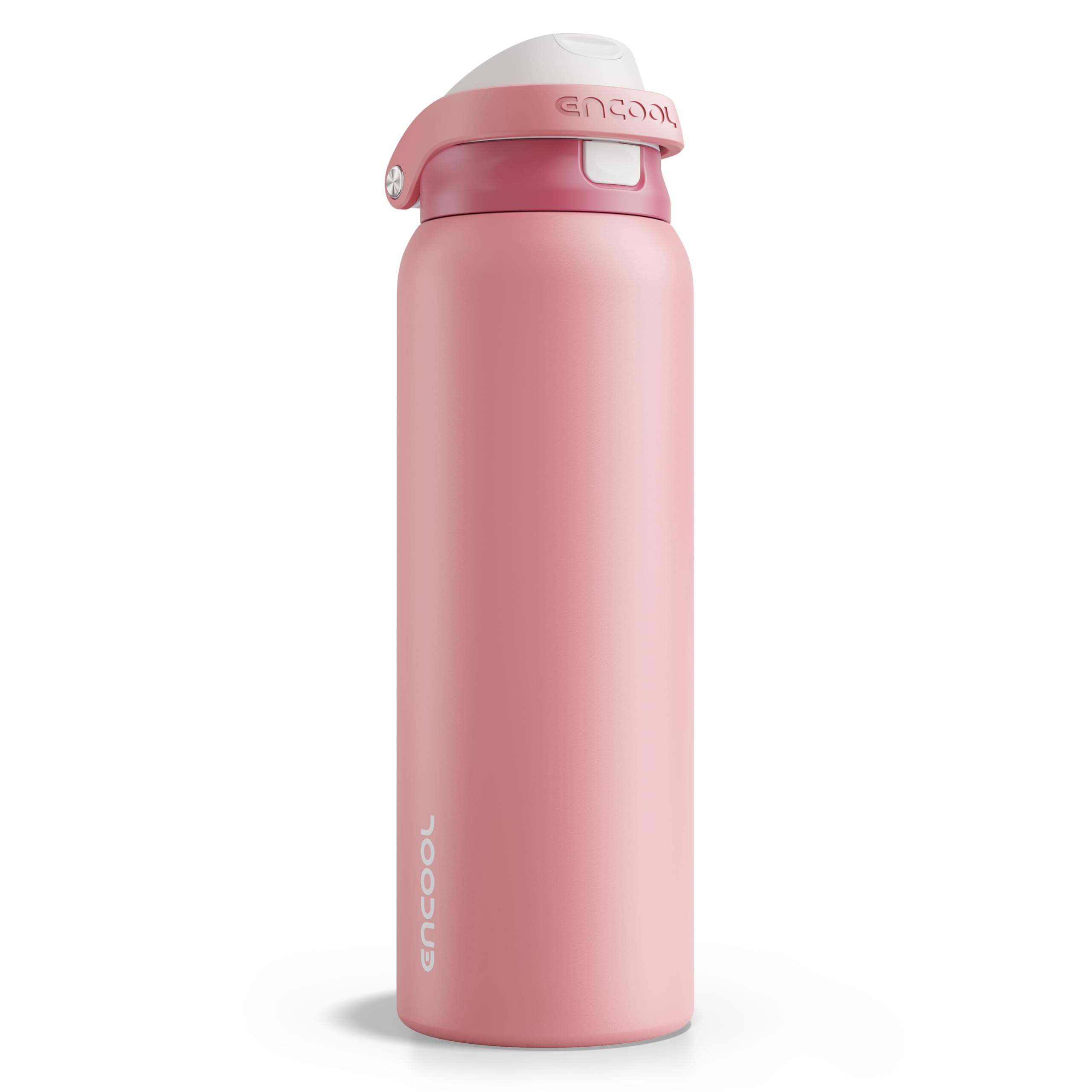 ENCOOL Leakproof Insulated Water Bottle with Straw Dual-Sip Water Bottle Bag-Safe Design for Work, Commute & Gym – Keeps Drinks Cold All Day, 24 oz, Powder Blue