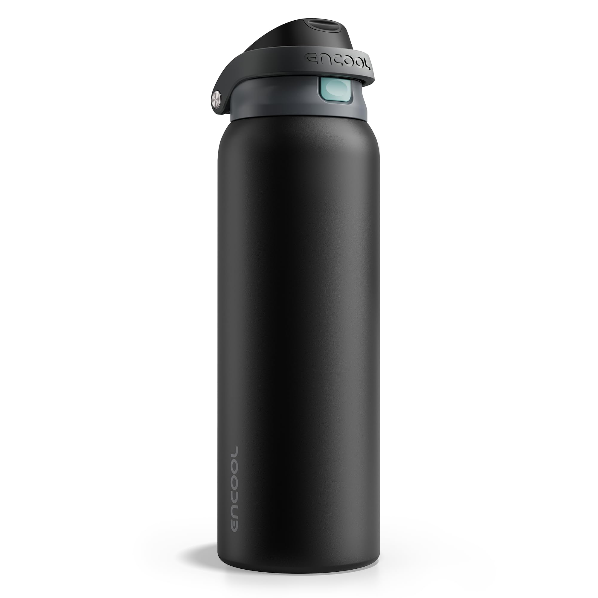 ENCOOL Leakproof Insulated Water Bottle with Straw Dual-Sip Water Bottle Bag-Safe Design for Work, Commute & Gym – Keeps Drinks Cold All Day, 24 oz, Powder Blue