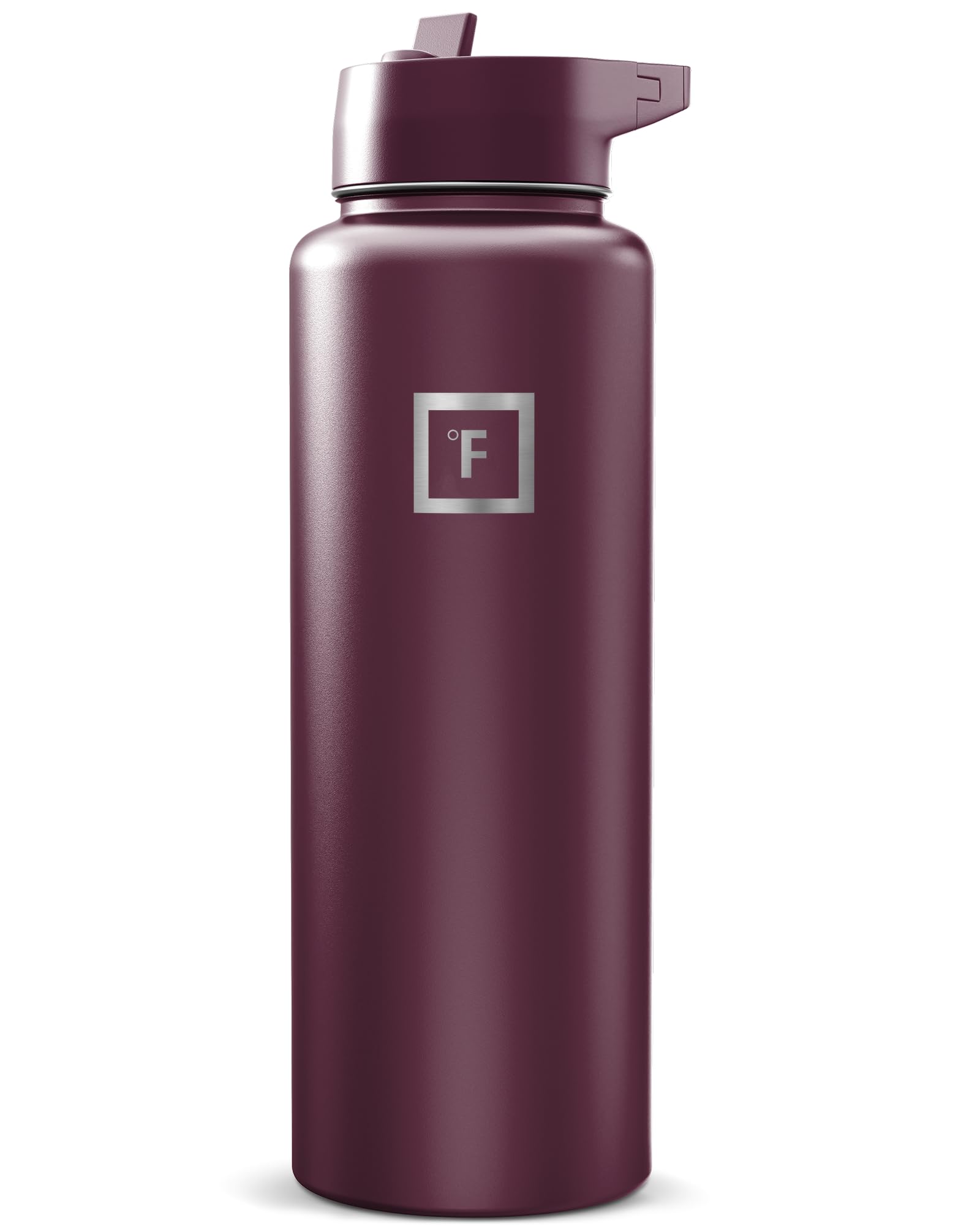 IRON °FLASK Camping & Hiking Hydration Flask with Straw, Wide Mouth Insulated Stainless Steel Sports Water Bottle - 40 oz Blue Waves