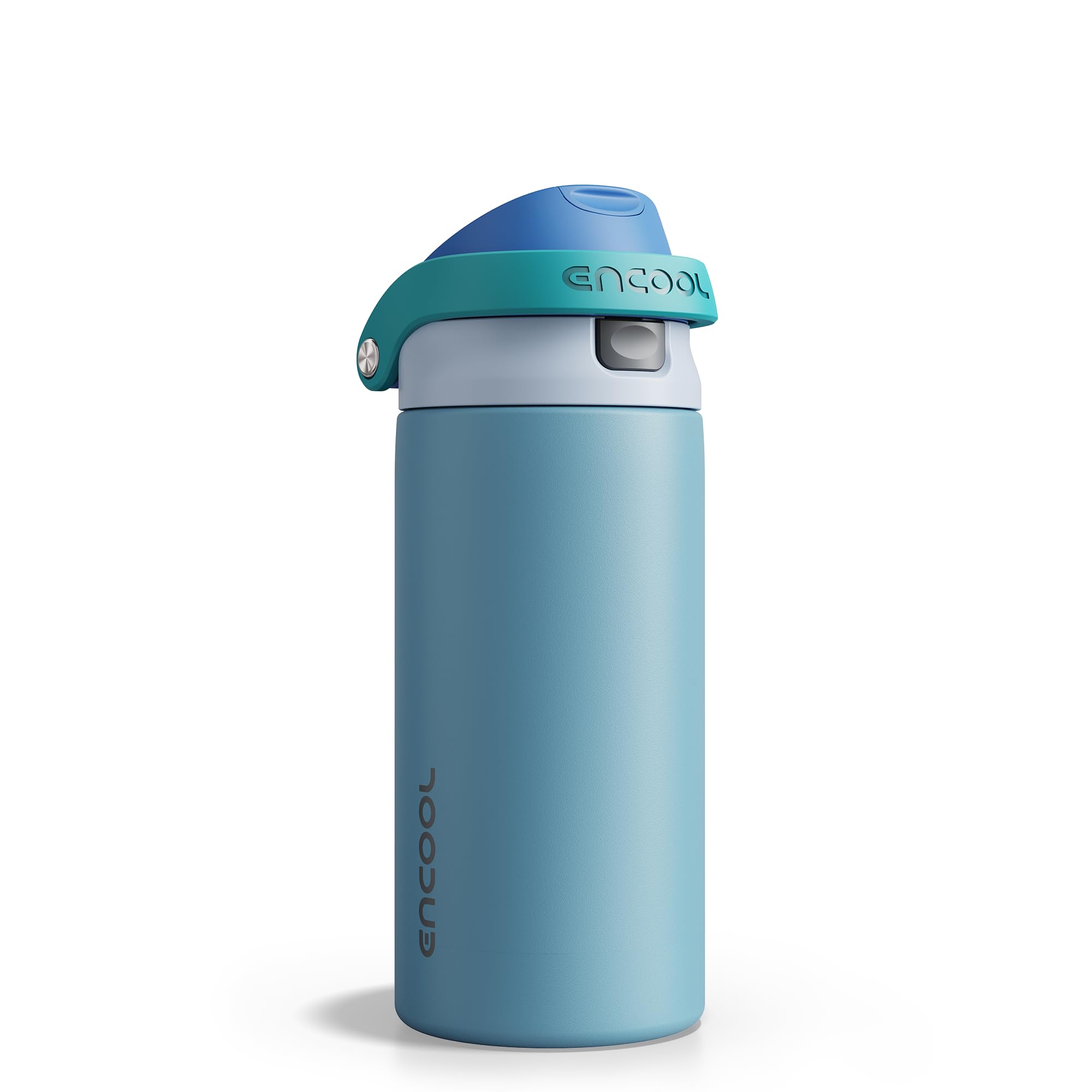 ENCOOL Leakproof Insulated Water Bottle with Straw Dual-Sip Water Bottle Bag-Safe Design for Work, Commute & Gym – Keeps Drinks Cold All Day, 24 oz, Powder Blue