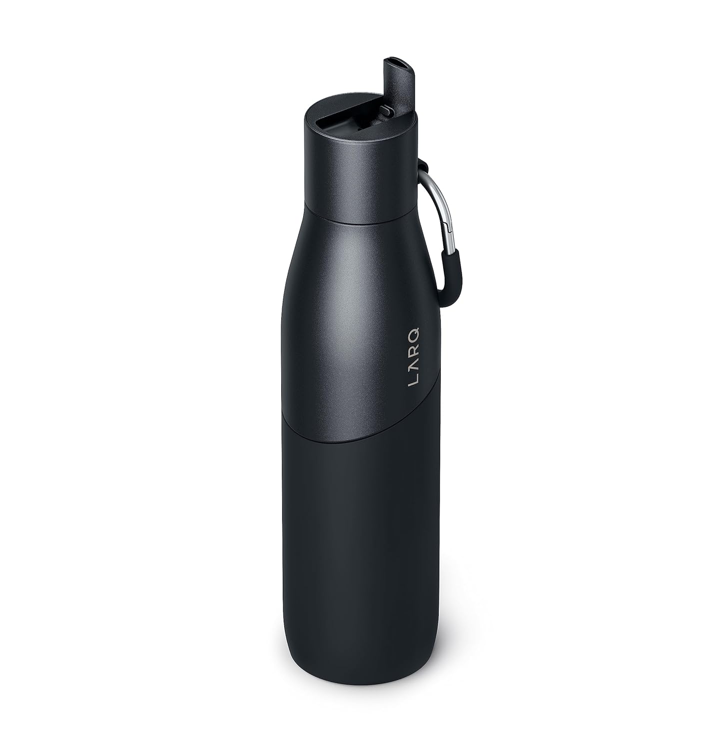LARQ Bottle Movement Filtered - Lightweight Non-Insulated Stainless Steel Water Bottle BPA Free with Nano Zero Technology and Long-Lasting Filters, White/Pebble, 32oz