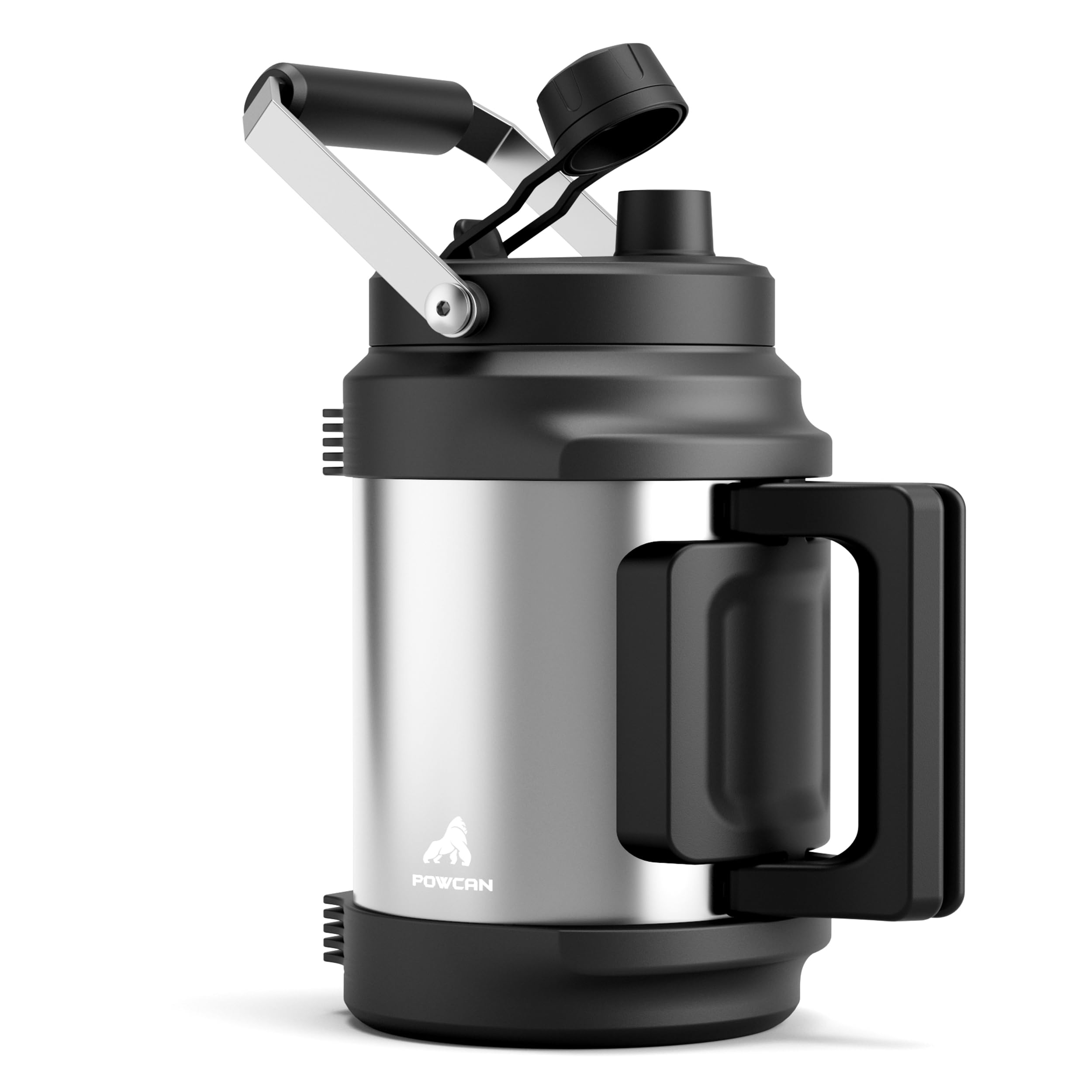 1 Gallon Insulated Water Bottle for Travel: 2-in-1 Straw Spout Lid, Dual Handle, Leakproof, Keep Cold 48H, 128oz Stainless Steel Water Jug for Gym, Biking, Road Trip, Work, Home, Picnic (Midnight)